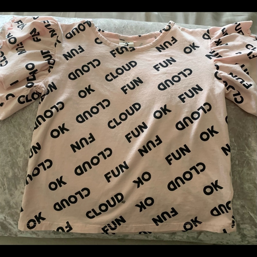 Butterfly sleeve pink and black 3t fun shirt